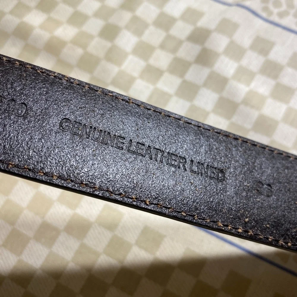 Mens Camo Canvas Belt Genuine Leather Lined Brown Trim Size 36 Hunting Outdoor